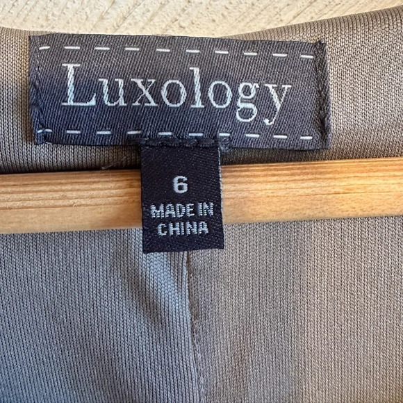 Luxology slip on sleeveless taupe dress. - Picture 2 of 8